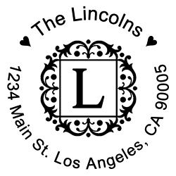 Storybook Round Letter L Monogram Stamp Sample